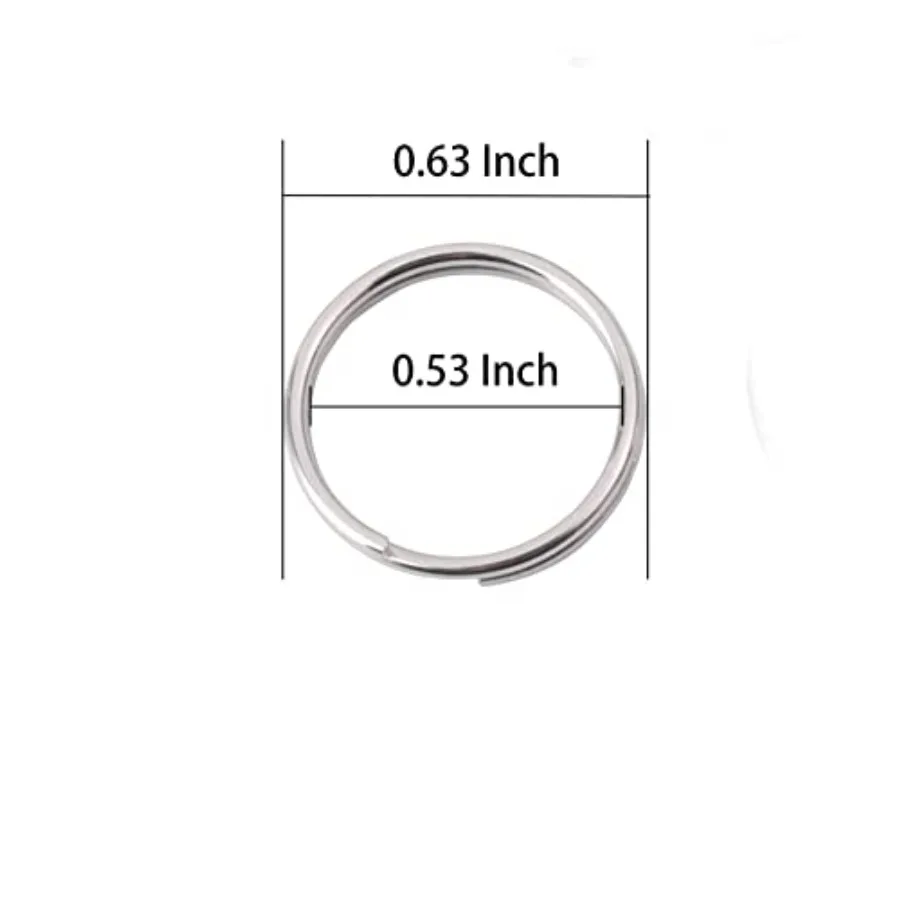 1 2 Ih Split Key RingsStainless Steel Dogs Cats ID Tag Mini Thick Keyrings 16mm Small Key Chain Ring for Dogs Tag Craft Car Key