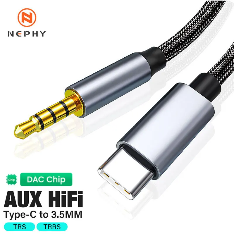 USB Type C To 3.5mm TRRS Aux Cable For Cell Phone iPhone 15 Samsung Xiaomi Headset Car Music HIFI Stereo Audio Adapter Connector