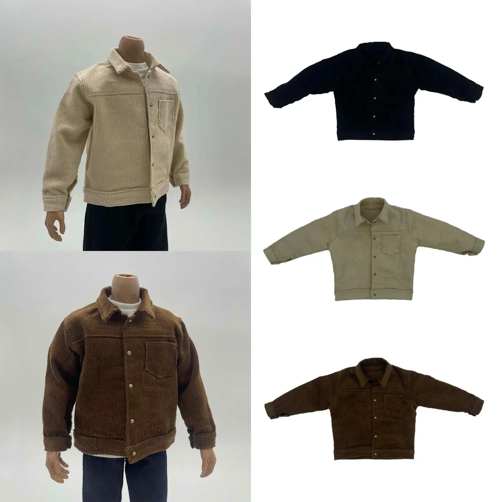 1/6 Mannelijke Figuur Jas Stijlvolle Handgemaakte Verkleedkostuum Miniatuur Pop Accessoires Kleding voor 12'' Figuren