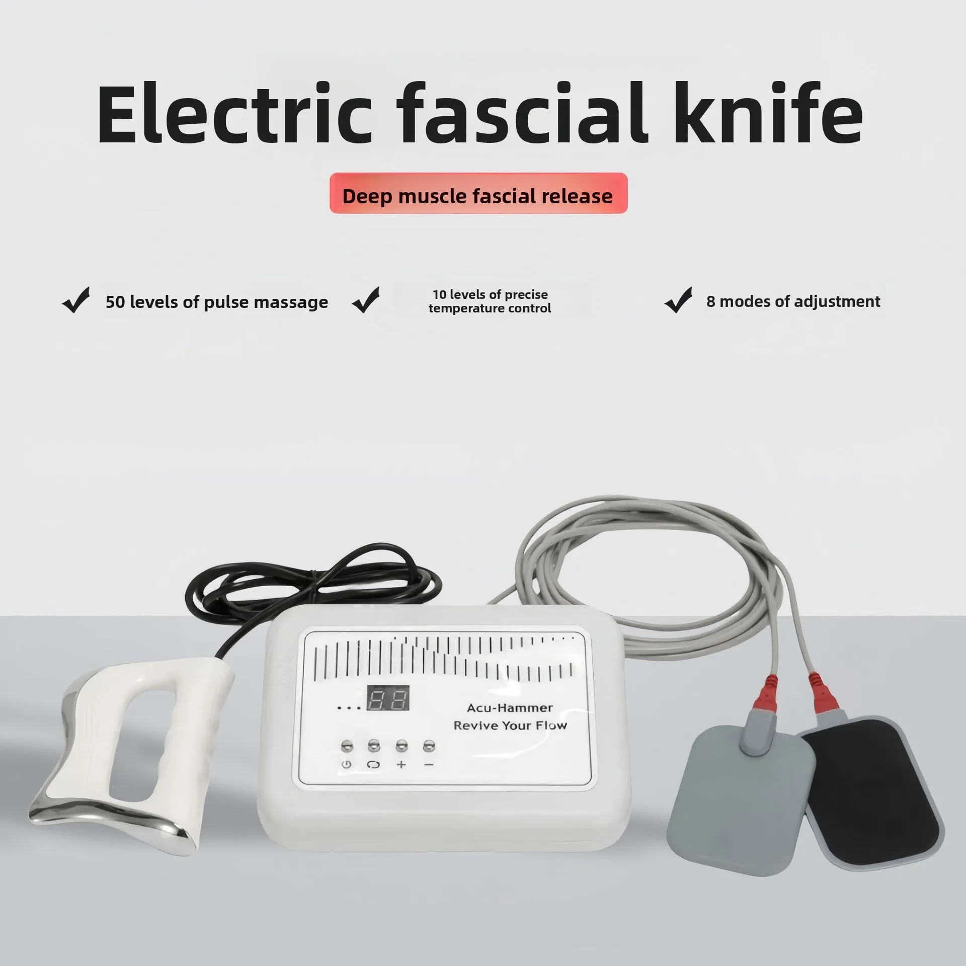 Portable Heating Fascia Massager Deep Muscle Loosening Relax Device Tool