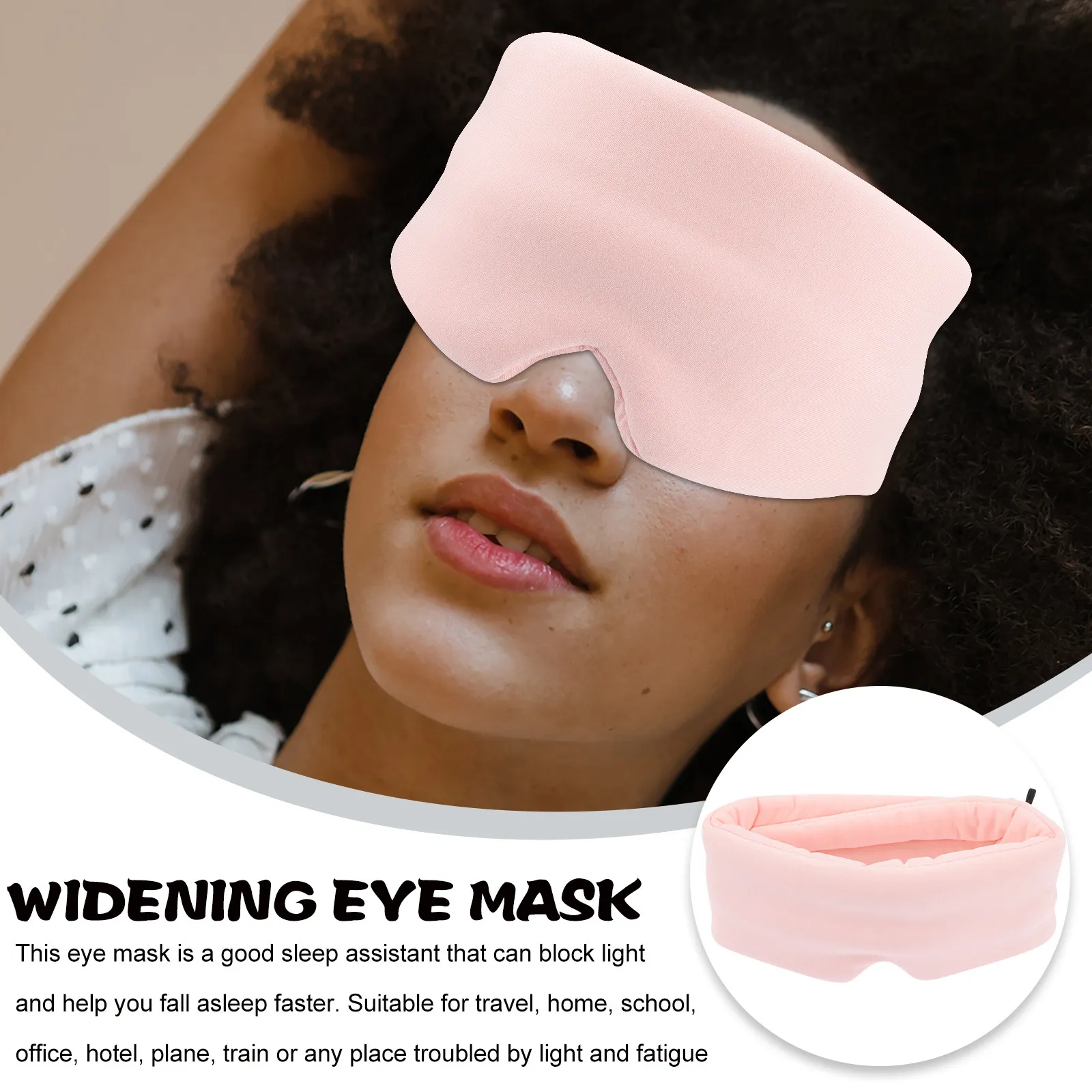 Full Coverage Sleep Mask Blackout Eye Cover for Men Women Comfortable Non-Slip Design Ideal for Hotels Planes Trains Schools