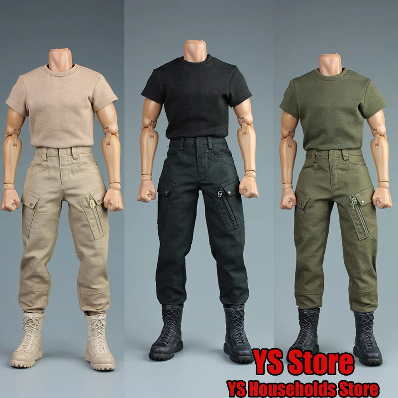 

3 Colors AFS 1/6 Man Soldier Casual Combat Pants Black Sand Army Green Slim Shorts Clothes Accessory For 12" Male Normal Body