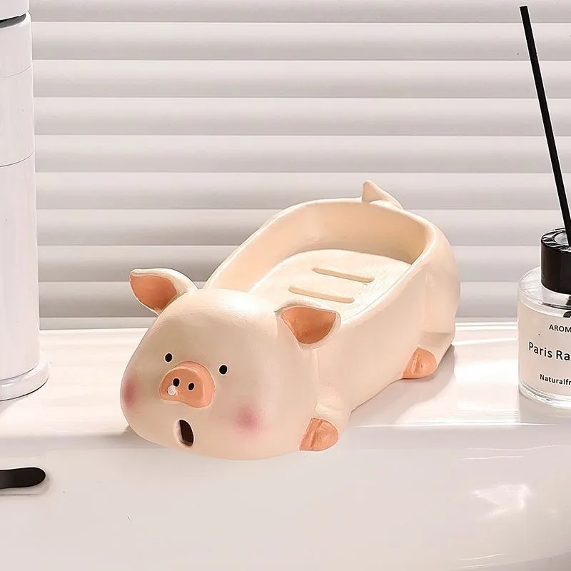 

Creative Ceramics Soap Box Durable Bathroom No Water Accumulation Dripping Soap Box Cute Storage Rack Soap Dish Holder ZG796