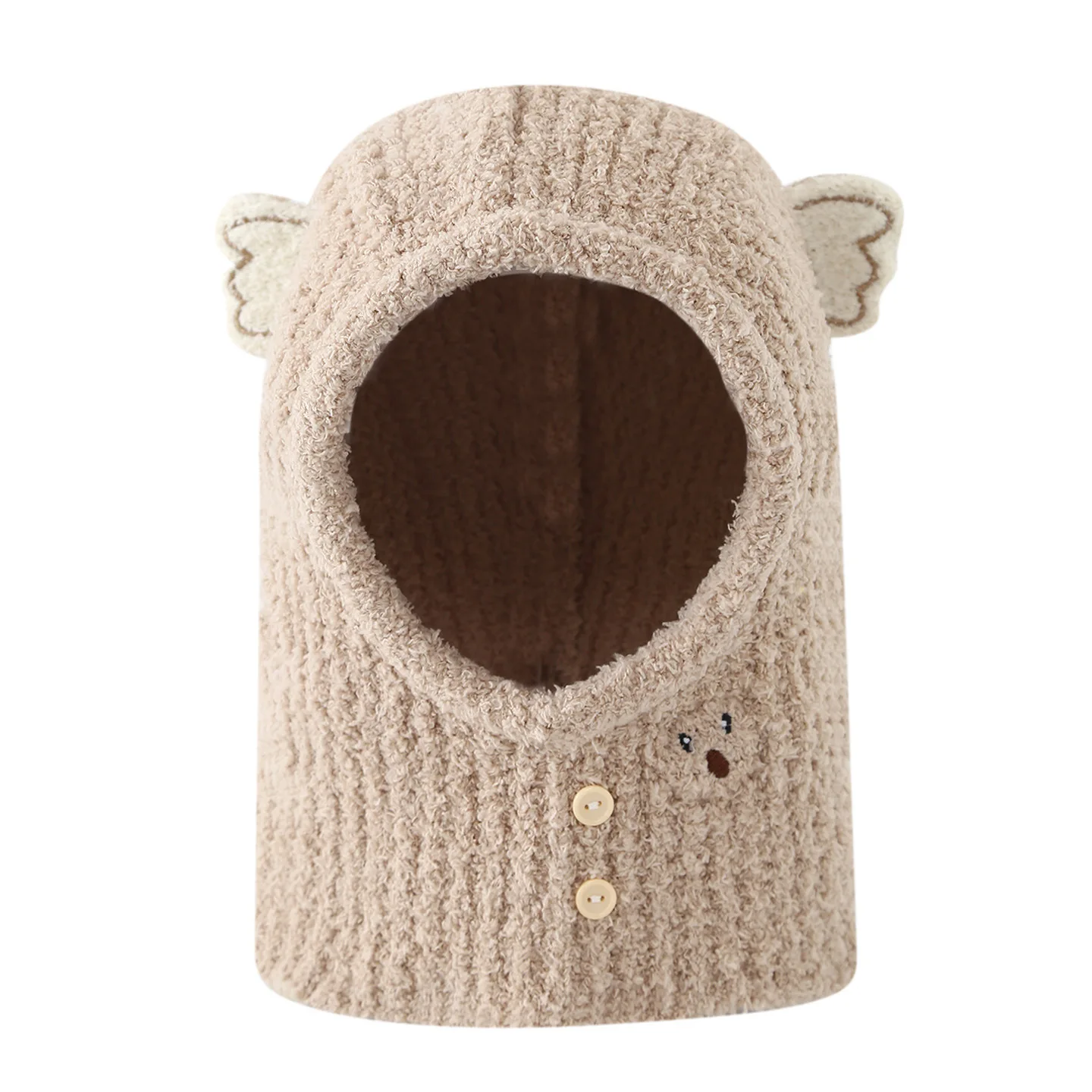 Cappelli per bambini Autunno e inverno Pile Caldo Orso Cappello di peluche Sciarpa di protezione per le orecchie Cappello pullover lavorato a maglia integrato invernale