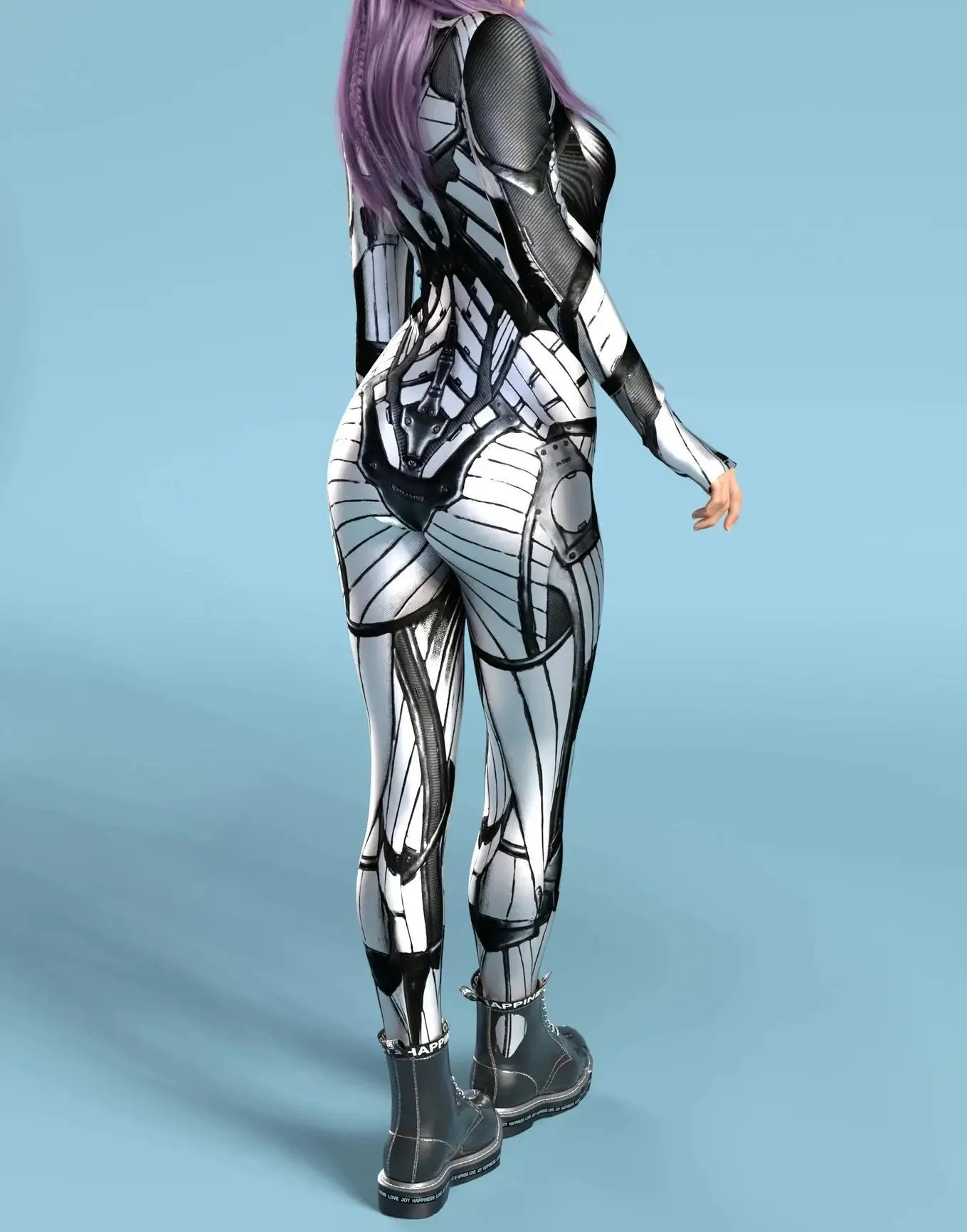 Mechanischer Rüstungsanzug für Frauen, Cyber-Fighter-Cosplay-Bodysuit, Steampunk-Kostüm, Zentai-Anzug für Halloween-Partys – Detail 32
