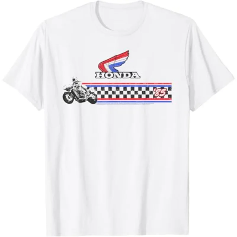 

Honda Men's and Women's T-shirts Racing Motorcycle Cultural Shirts Summer New Riding 1985 Retro Trend Off-road Short Sleeves