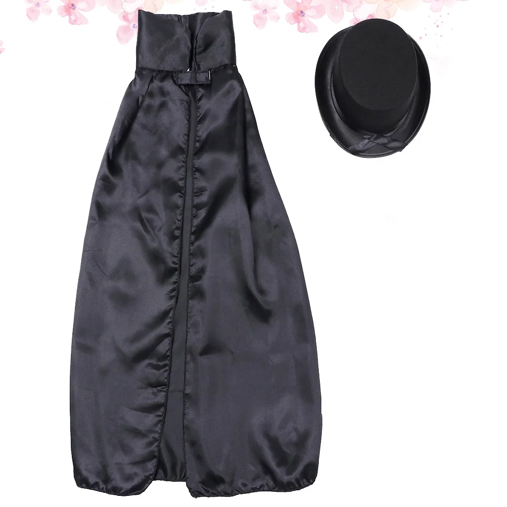 Set cappello e mantello da mago unisex per bambini Gioco di ruolo fantasioso Costume perfetto per feste e eventi di compleanno di Halloween