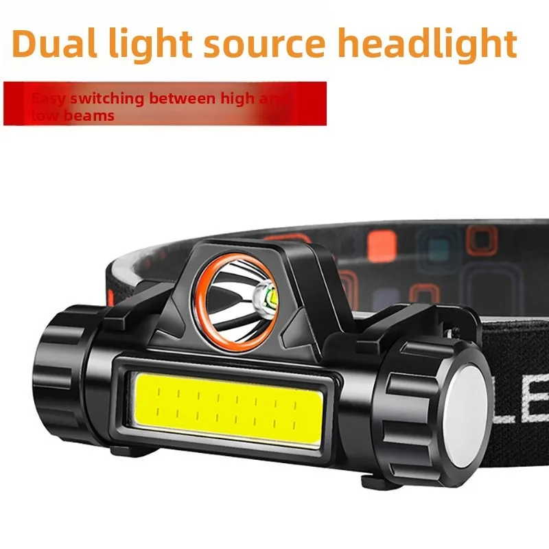 Headlamp: High-Brightness Head-Mounted Light for Night Fishing, Rechargeable, Waterproof LED Outdoor Mini Mining Light