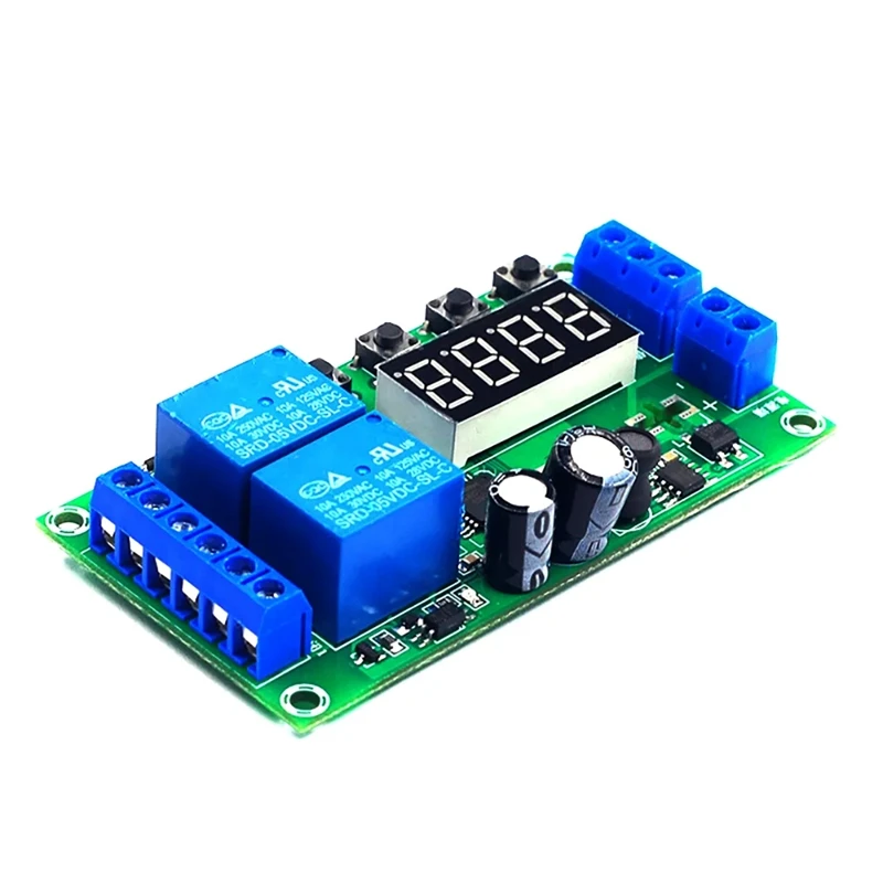 Two-way delay relay module, pulse triggered power-off cycle timing DC 7-30V