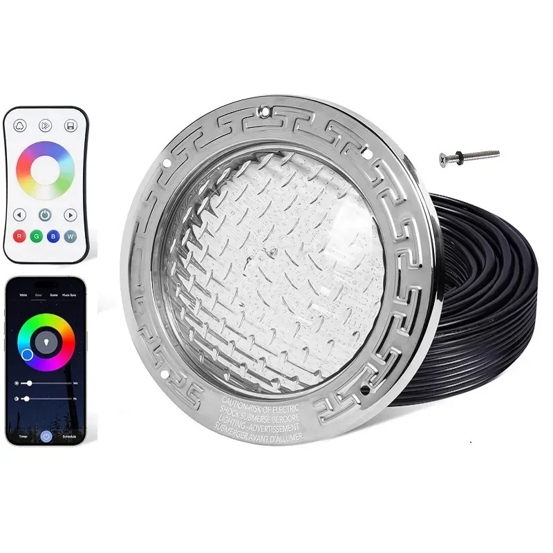 RGBW LED Pool Light Ultra Thin Embedded Underwater Spotlight Replacement Source for Outdoor Swimming Pond Garden Decoration