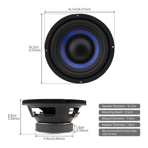 1개 6인치 베이스 라우드스피커 우퍼 스피커 (자동차 오디오/홈시어터용), 광대역 주파수 응답 자동차 오디오 스테레오 스피커 1개 6인치 베이스 라우드스피커 우퍼 스피커 (자동차 오디오/홈시어터용), 광대역 주파수 응답 자동차 오디오 스테레오 스피커