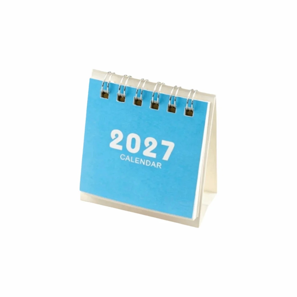 Gifts Mini 2027 Desk Calendar Double Coil Standing Base Mini Calendar Flip Calendar Daily Planning