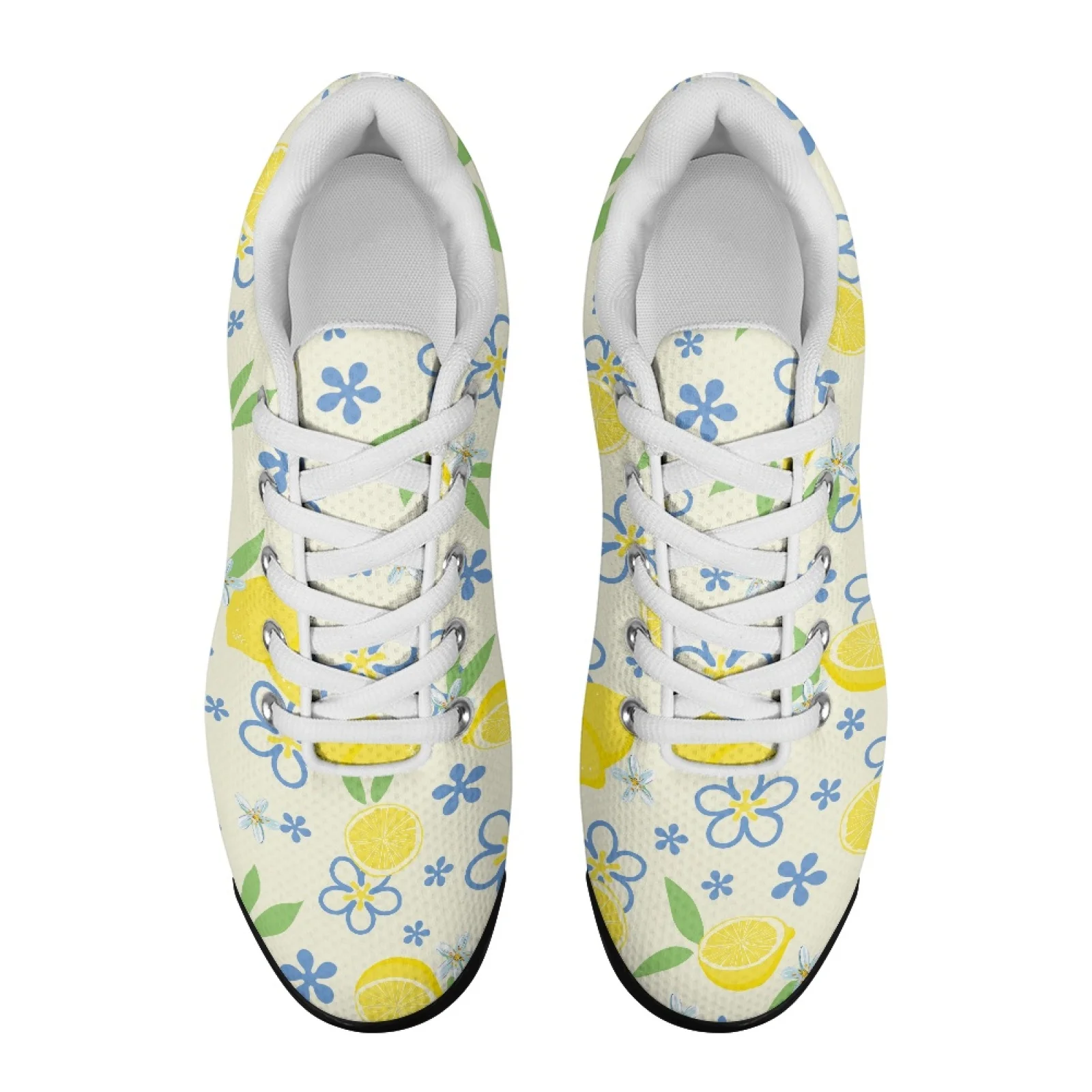 XIXIRIMIDO Air-Cushioned Sneakers Women's Running Shoes Men's Commuter Sport Lightweight Breathable Soft Comfortable Lemon