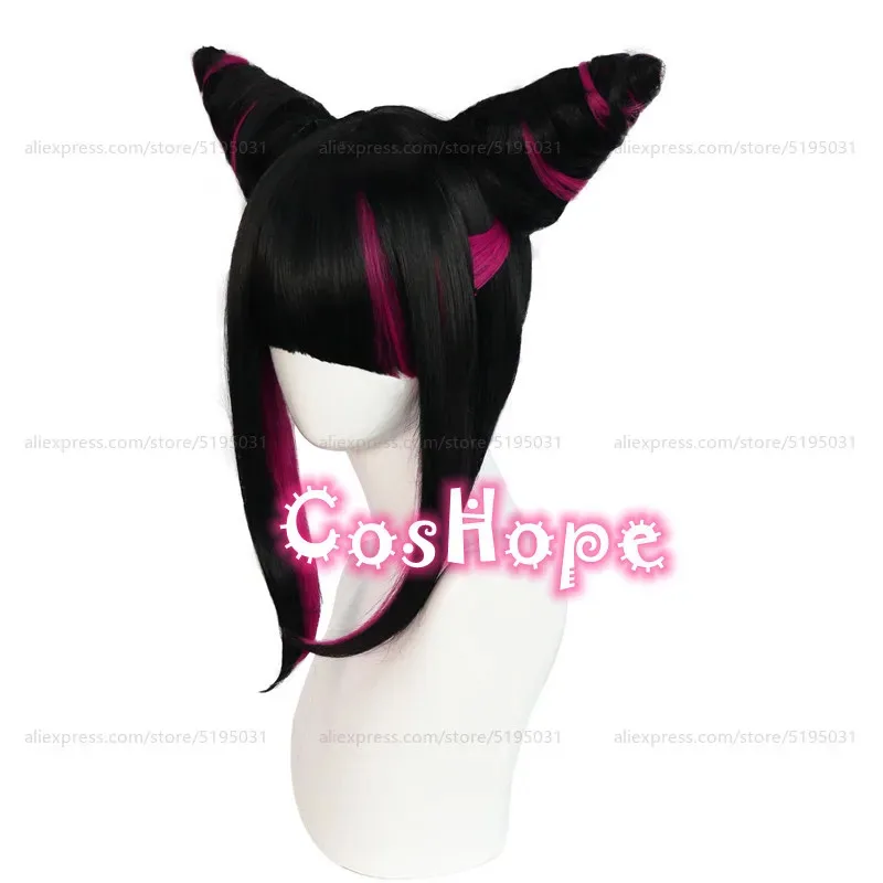 فيفي 2025 هان جوري أسود وردي أحمر شعر مستعار أنيمي تأثيري مقاومة للحرارة بيروكات صناعية للهالوين #4