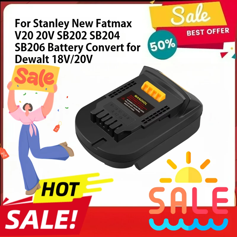 

For Stanley New Fatmax V20 20V SB202 SB204 SB206 Battery Convert for Dewalt 18V/20V Li-ion Use(Not Suit 18V Old)