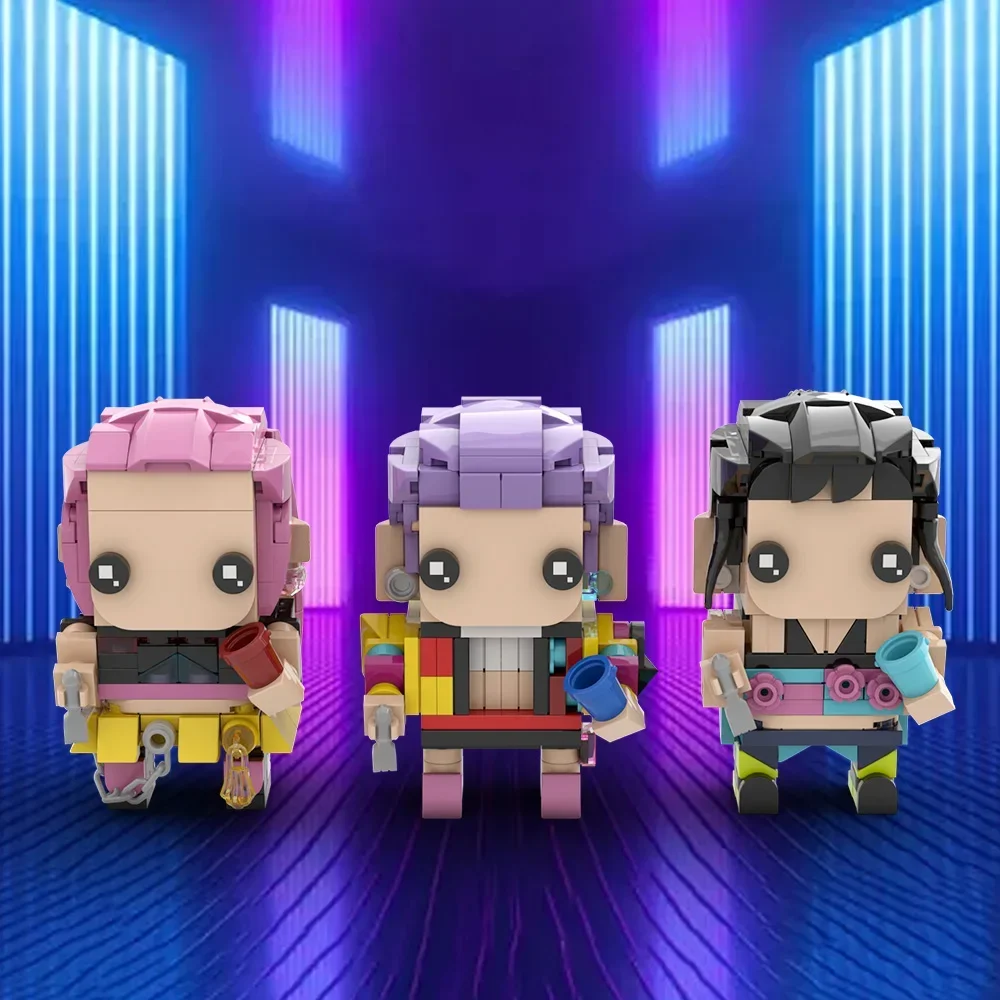 

MOC Demon Hunters Rumi Mira Figure Brickheadz Model K-POP Demon Hunters Zoey Building Blocks Creative Assembly Toys Kids Gifts