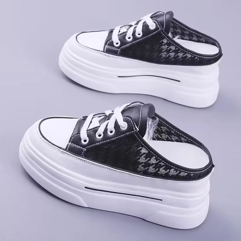 Vrouwen Casual Sneakers Schoenen Sport Mode Lengte Toenemende Vrouw 2023 Ademende Air Mesh Swing Sleehakken Sneakers Vrouwen Schoenen