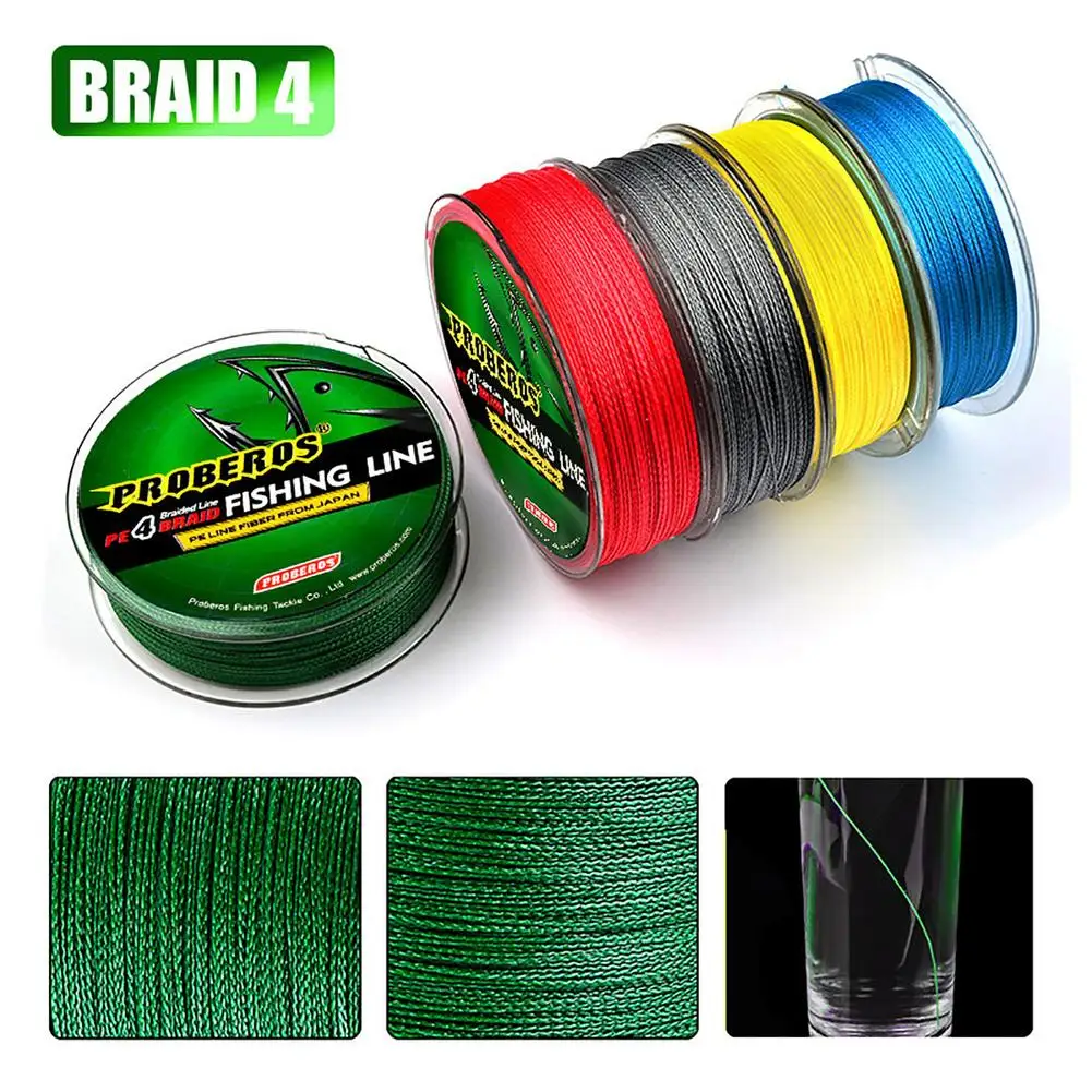 1 Roll 100m 4 Strands Fishing Line 0.4#-10# Multicolor 6-100lb Super Strong No Elasticity Pe Braided Wire Multifilament Line