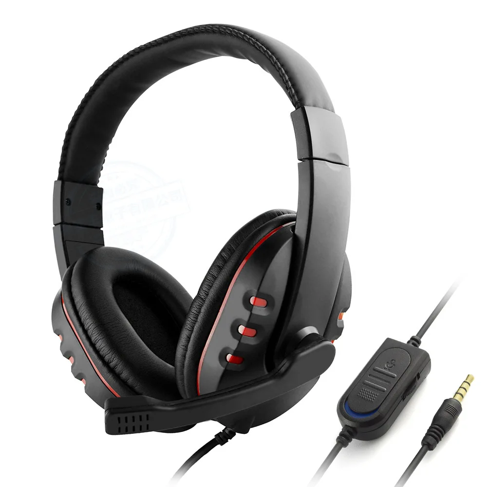 3,5-mm-Audiokabelkopfhörer Kabel gebundene Gaming-Headset-Kopfhörer Bass musik für ps4-Spielstation 4-Gamer-Computer mit Mikrofon