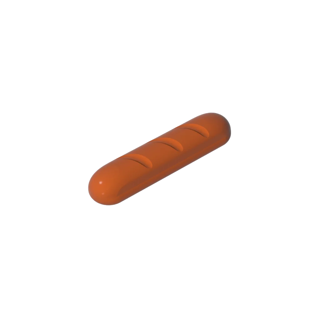 Amassing Brick Module Appendage Souvenir Artificial Victualage Gallic Long Loaf 2040 Compatible with LEGO 4342
