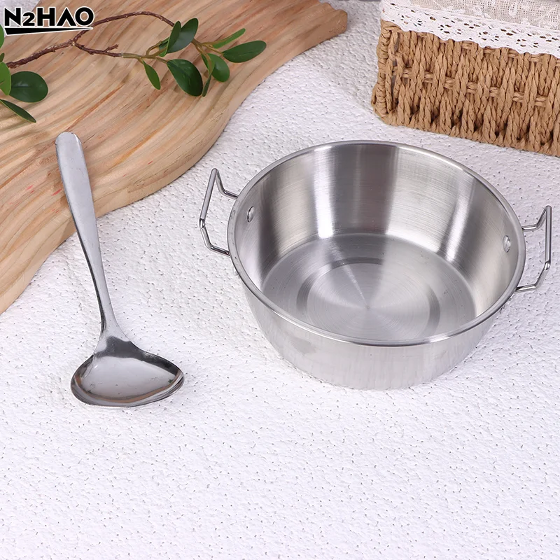 Olla de arroz y mariscos de acero inoxidable, sartén Paella para cocinar en casa, platos para Picnic, utensilios de cocina, cacerola, ollas secas con mango para Cocina