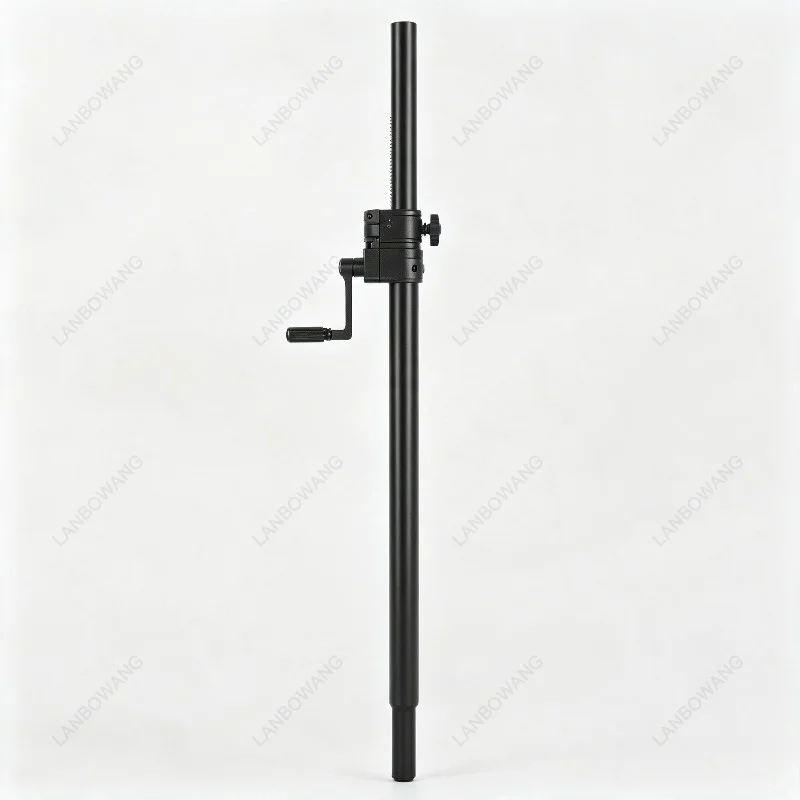 Full Metal Hand Crank Height Adjustable Floor Speaker Stand Support Rod, Dual Bracket for Subwoofer and Audio Loudspeaker