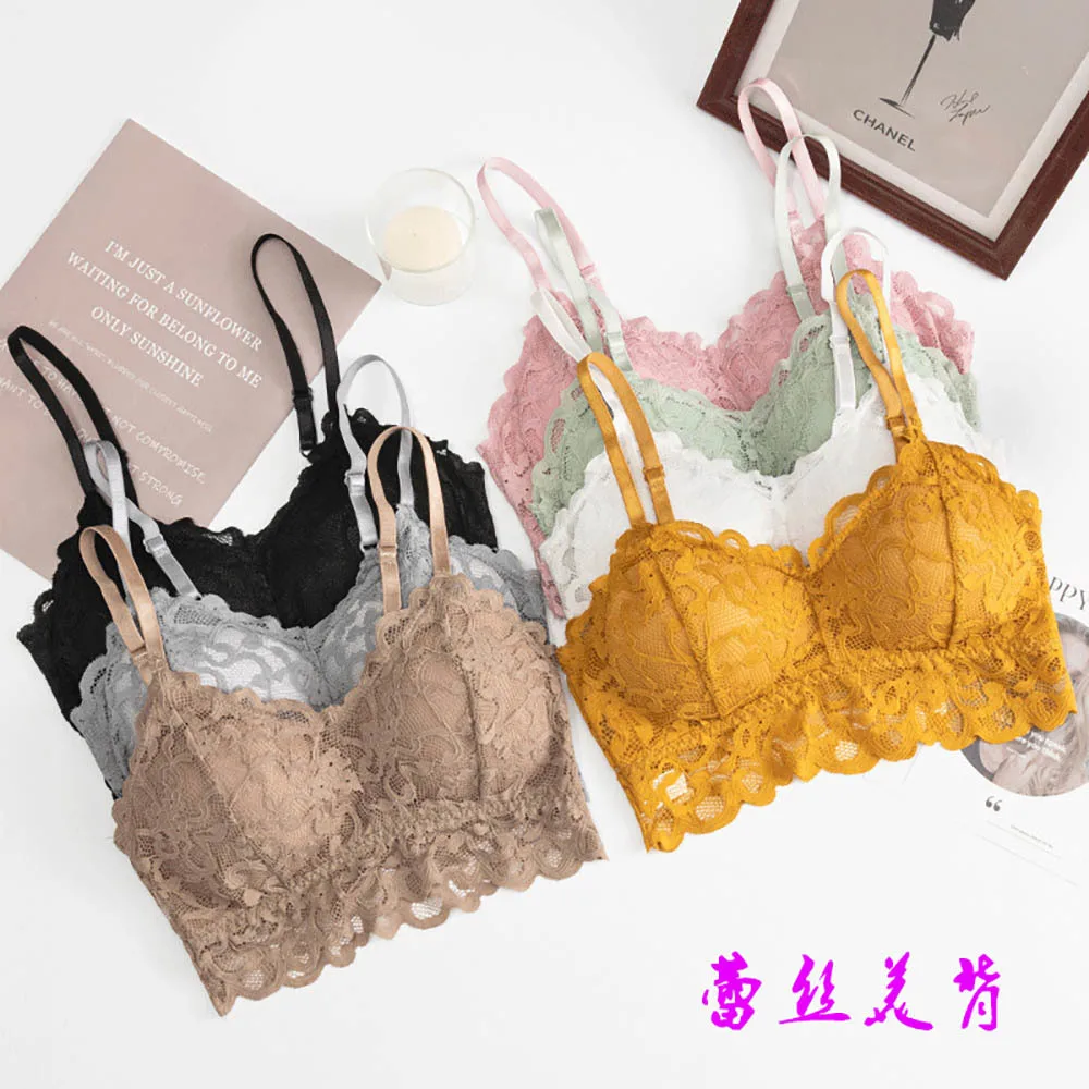 3D Sexy Lingerie Seamless Sport Bra U Type Backless Strapless Top Bra Push Up Bralette Brassiere Women Underwear lace styles