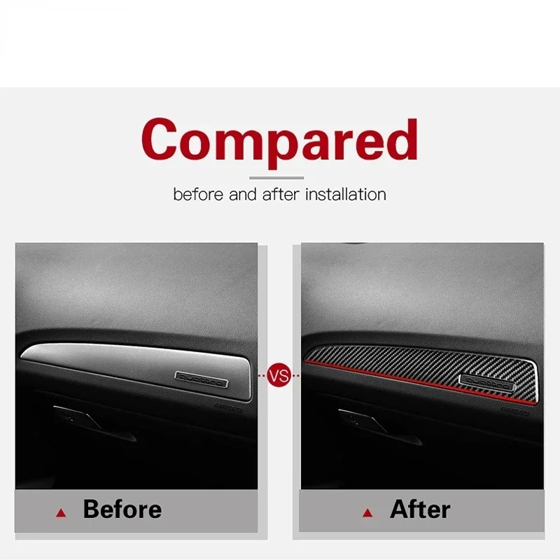 Real Carbon Fiber Trim For Audi Q5 2009 2010 2011 2012 2013 2014 2015 2016 Car Sticker Interior Door Panel Cover Accessories