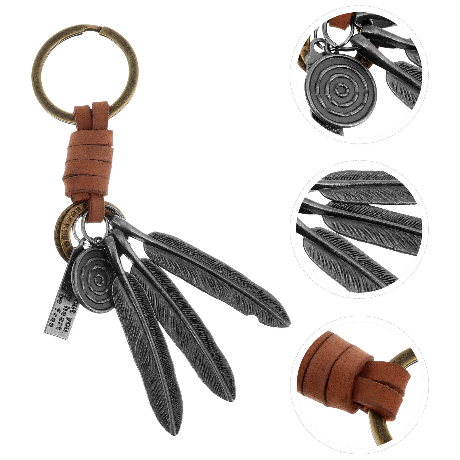 Keychain Handwoven Plume Shape Keyring for Car Keys Bag Charm Phone Strap Western Party Favors Style Fashion