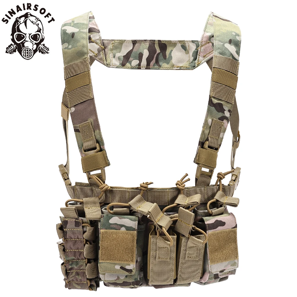 

Tactical Chest Rig Molle D3CR Camouflage Vest CS Game Combat Airsoft Vest With Mag Pouches Lightweight Multifunction Breathable