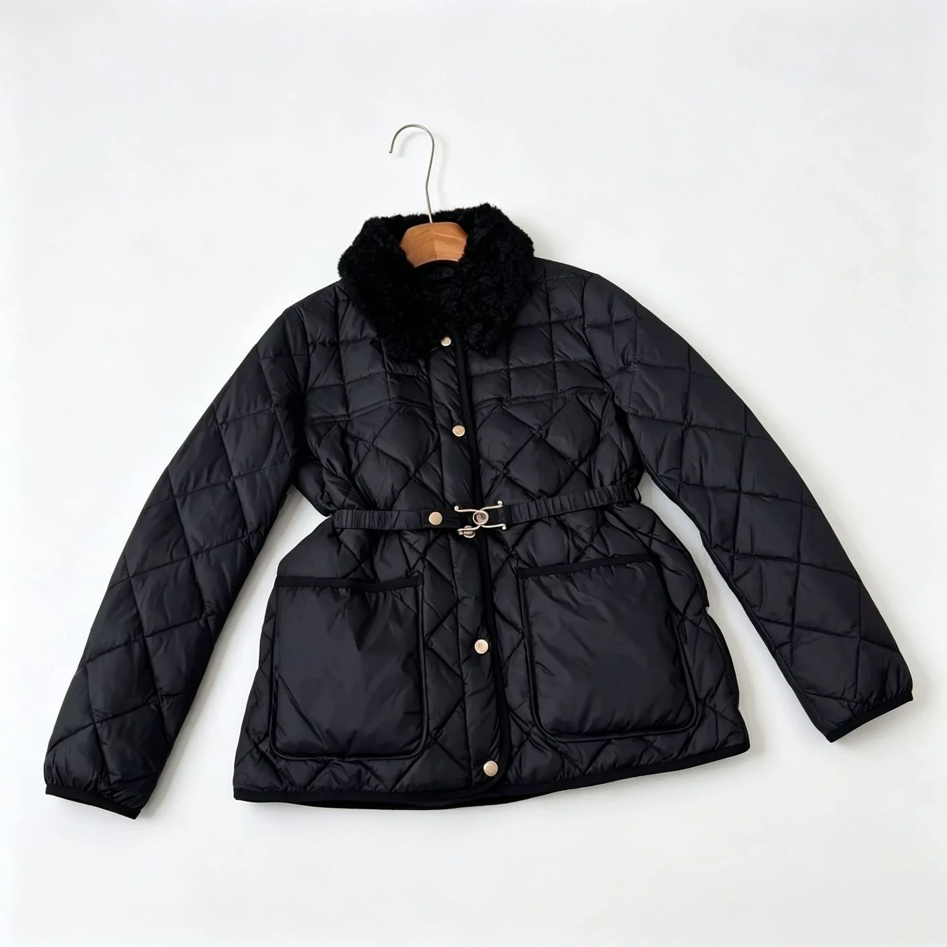 Winter New Women's Down Jacket Fashion High Street Lamb Wool Jacket