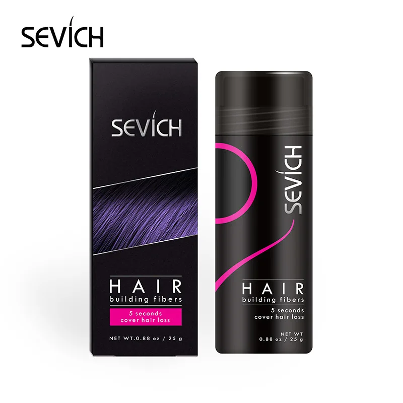 Sevich 25g Hair Building Fiber Applicator Spray Instant Salon Hair Treatment polveri di cheratina fibra per la ricrescita dei capelli 10 colori