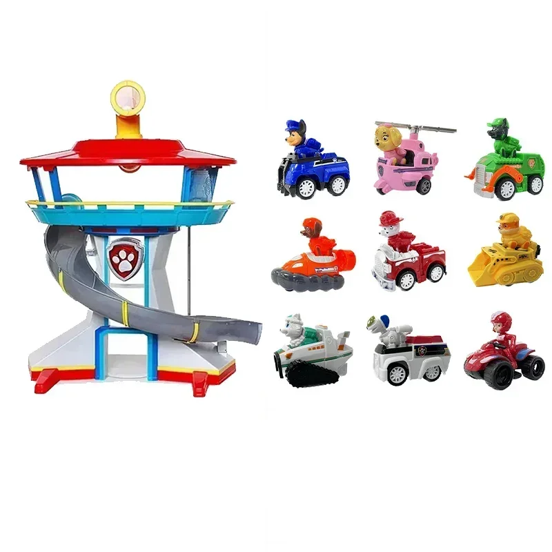 Paw Patrol Speelgoedset Cartoon Anime Figuren Patrol Canine Chase Skye Rebound Fiets Woondecoratie Kinderen Kerst Verjaardagscadeaus