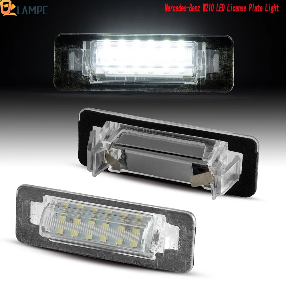 2PCS for Mercedes Benz W210 W202 4D AMG Car LED Number License Plate Lights No Error White Number Plate Lamp