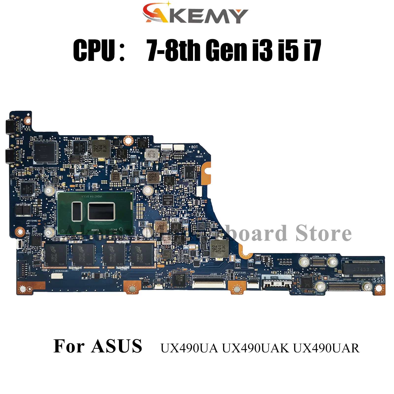 

UX490UA Материнская плата для ноутбука ASUS ZenBook UX490UA UX490UAK UX490UAR UX490U Материнская плата для ноутбука с процессором i3 i5 i7 100% тест в порядке
