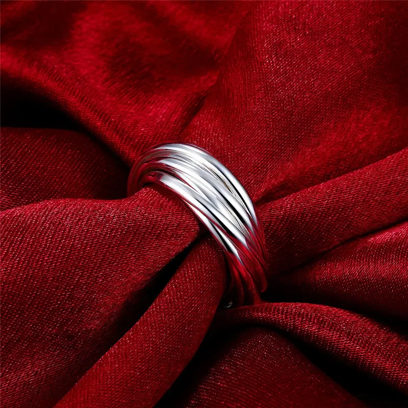 925 Sterling Silver Nine Circles Man Ring For Women Fashion Wedding Engagement Party Gift Charm Jewelry