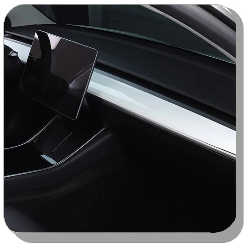 New ABS Carbon Fibre Car Center Console Decorative Strip Dashboard Insert Protective Cover For Tesla Model 3/Y 2023 Accessories