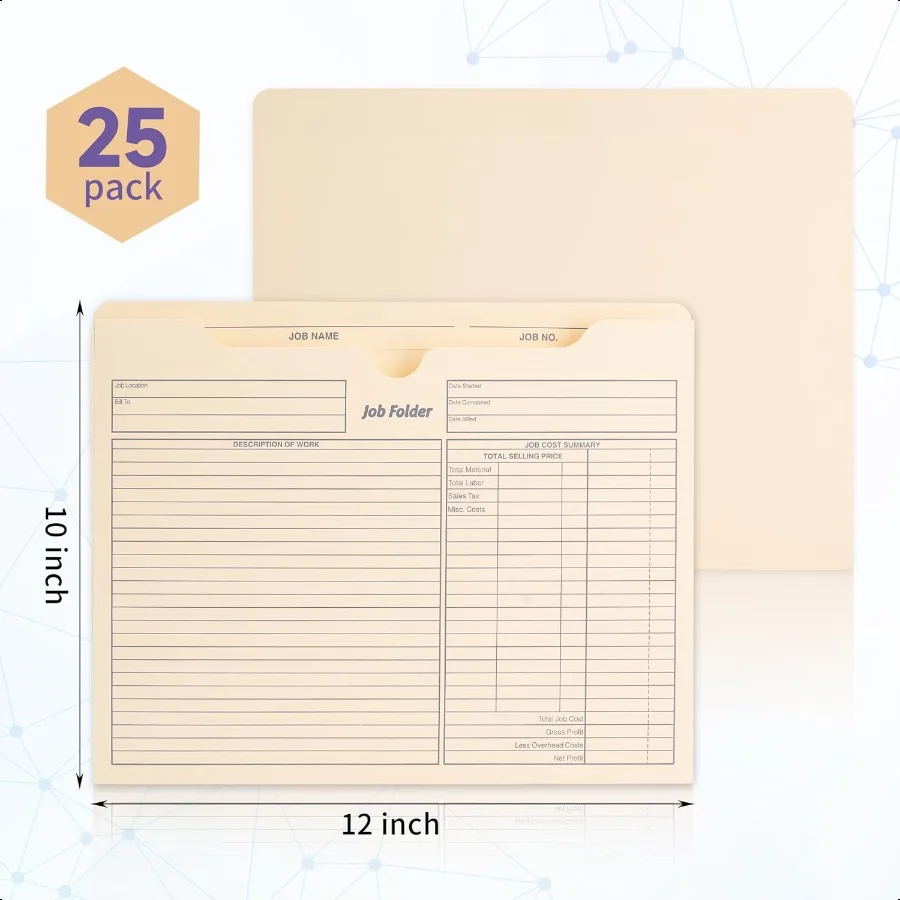 مانيلا ملف سترة 10 × 12 بوصة مجلدات وظيفة سترات الملفات مجلدات مانيلا 25 عبوة سترة ملف المشروع مواقف متنوعة تعزيز