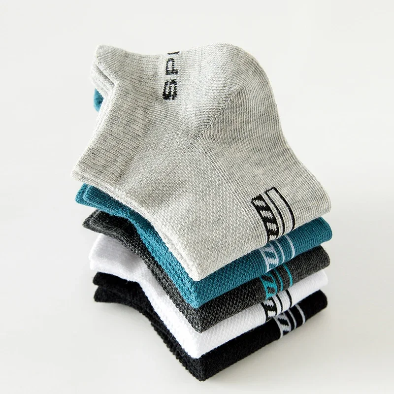 5 Paar Bio-Baumwolle Herren Socken Knöchel atmungsaktive Mesh Sports ocke lässig sportlich dünn kurz sokken plus Größe EU40-46 Sommer neu