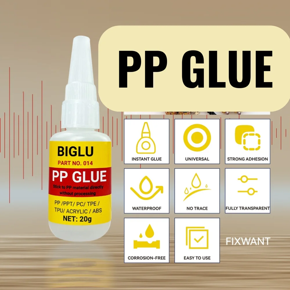 BIGLU Instant PP Glue Bonds Polypropylene ABS PVC Directly Without Processing 20s Fast Dry Adhesive