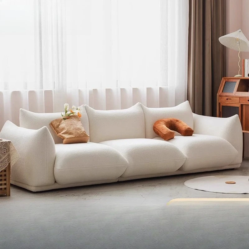 

Bread sofa designer furniture cream wind small apartment living room B & B apartment fabric Internet celebrity sofa