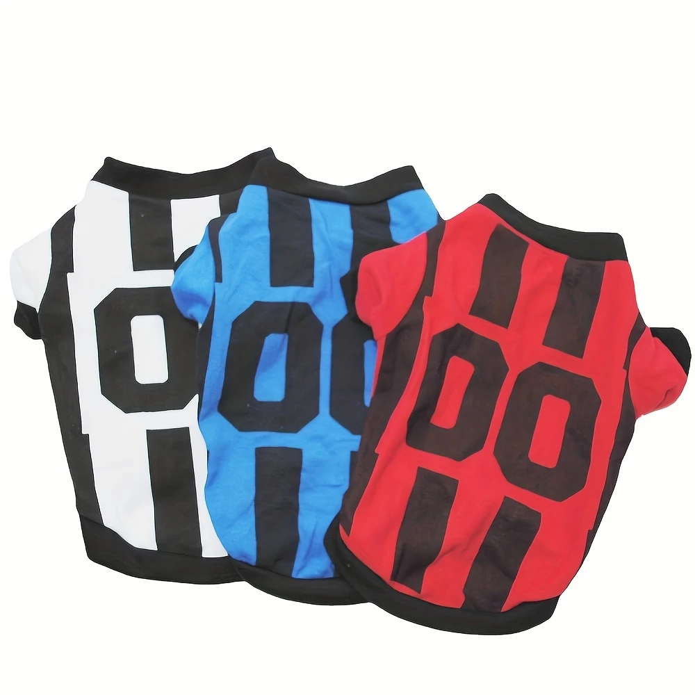 1PC Number Dog Shirt Breathable Soft Pet Tee Summer Streetwear Apparel for Dogs Puppy Vest for Daily Wear Cute Pet Clothes
