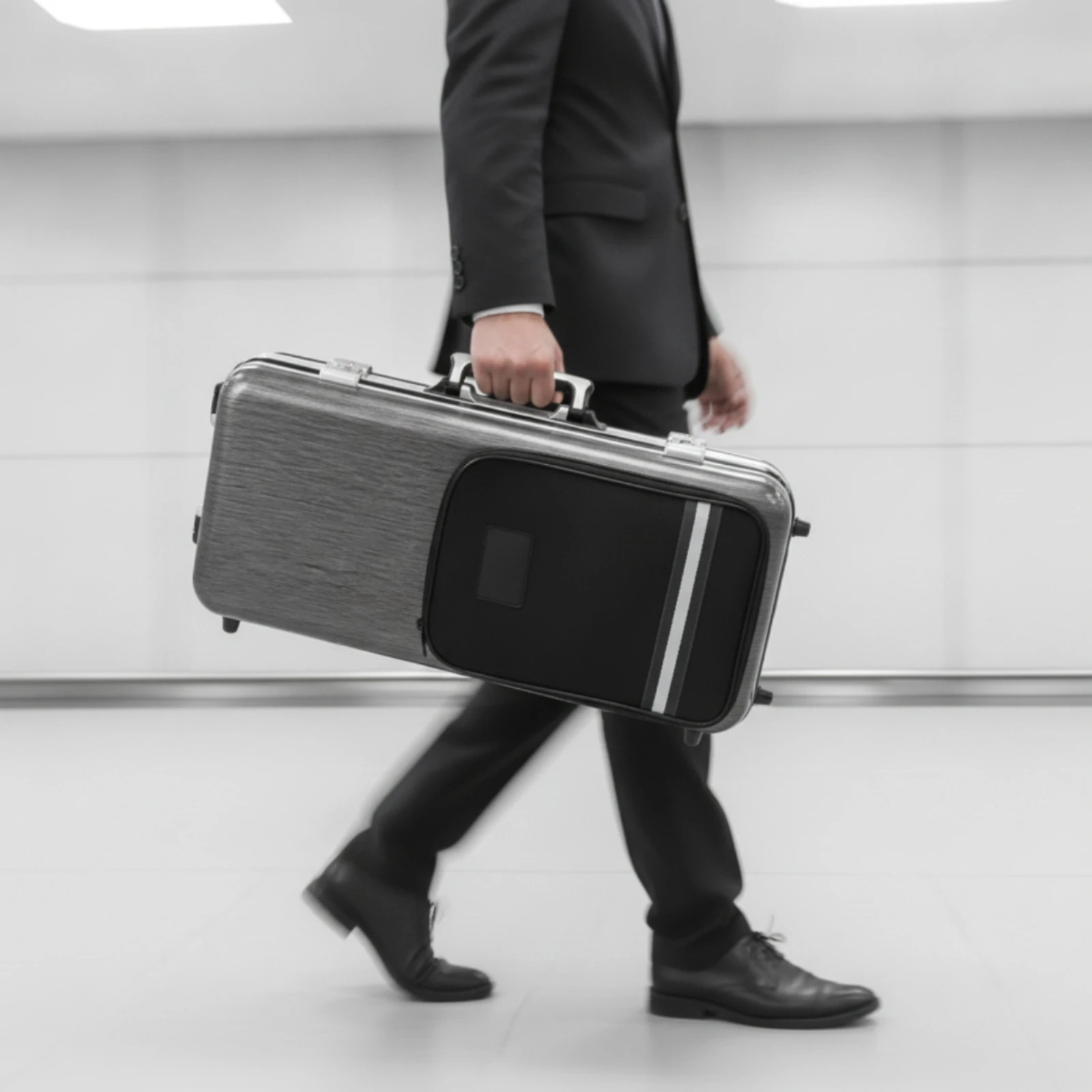 Hard-Shell Saxophone Case Travel-Friendly Saxophone Case with Backpack Straps Long-Lasting Impact-Resistant for Musicians, Gigs