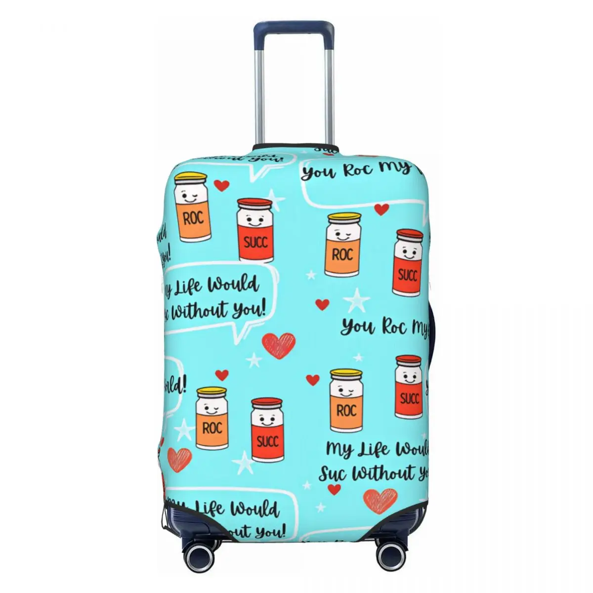 Housse de protection élastique pour valise de voyage, motif mignon Anesthesia ROC SUCC Love, impression sans couture, convient aux valises de 18 à 32 pouces