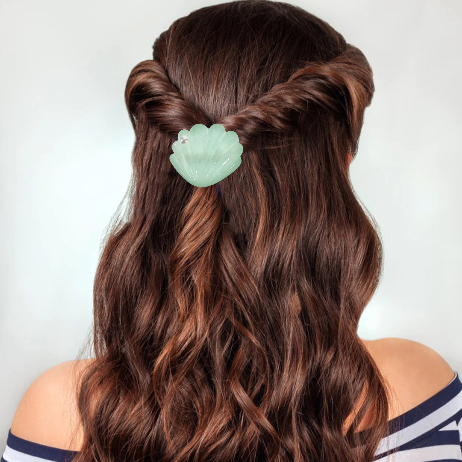 

8pcs Seashell Clips Girls Accessories Blue Seashell Hair Clips Pink Sets 4 Pairs Non Decorative Styling Aid Hair Care