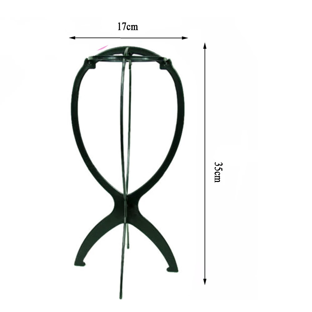 Plastic Wig Stand Collapsible Portable Wig Holder Durable Wig Display 1Pcs/Lot Hanging Stand Hair Salon Tools Black
