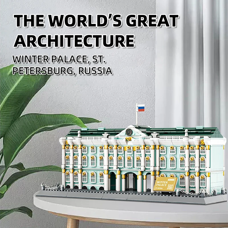 WG5244 World Famous Architectural Model Series St. Petersburg Winter House Collection Educational Assembly Block Toy Boy Gifts