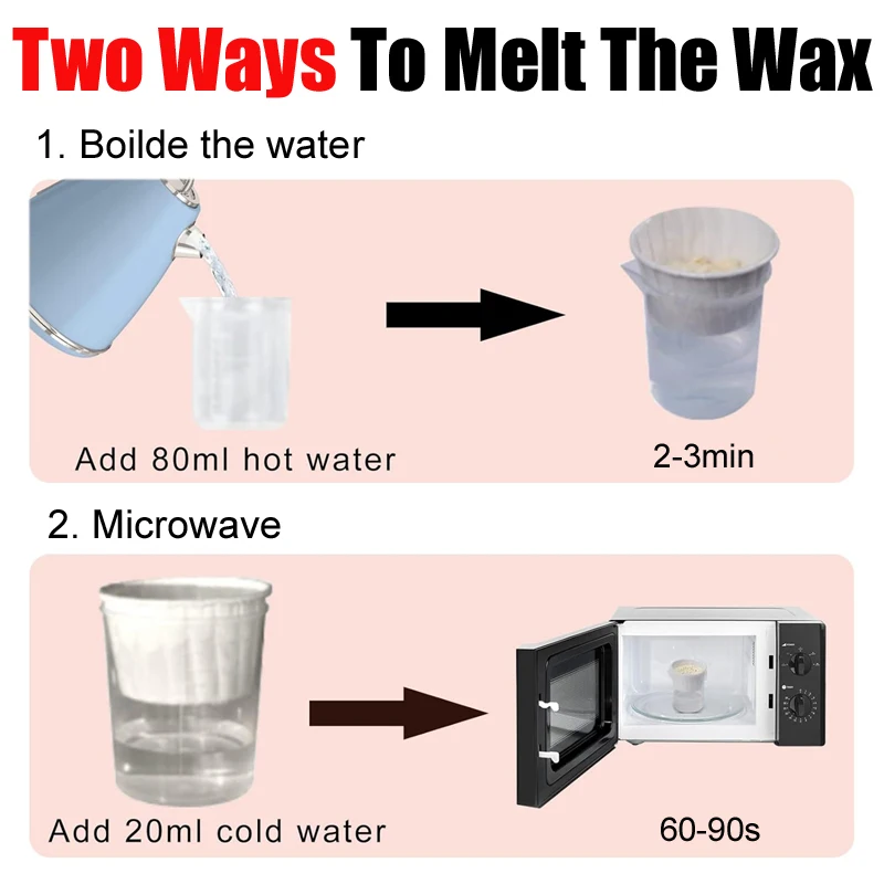 Kit portátil de cera de nariz indolor para homens e mulheres, depilação, kit de depilação de nariz e orelha sem papel