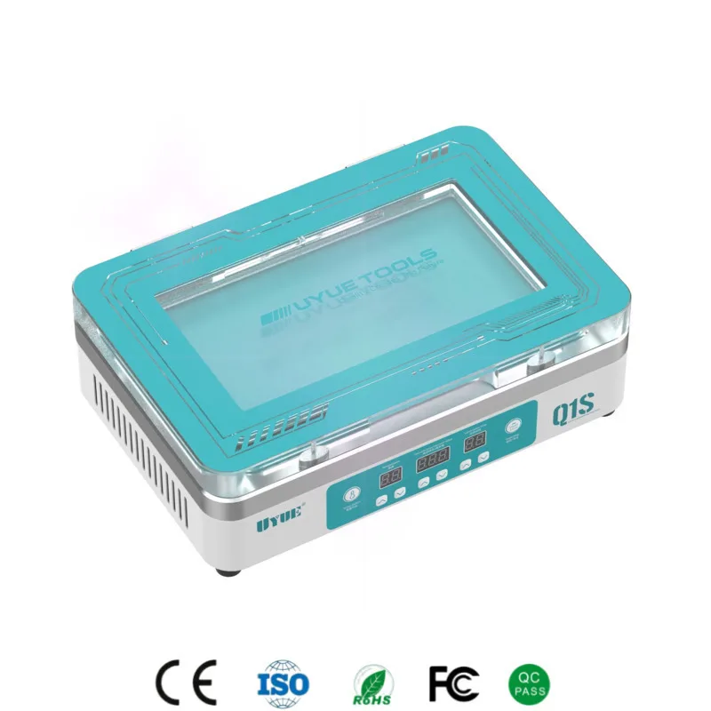 

UYUE Q1S 9-дюймовый ламинатор OCA с цифровым контролем температуры/вакуума, мощность 1000 Вт для ремонта ЖК-экрана телефона и планшета