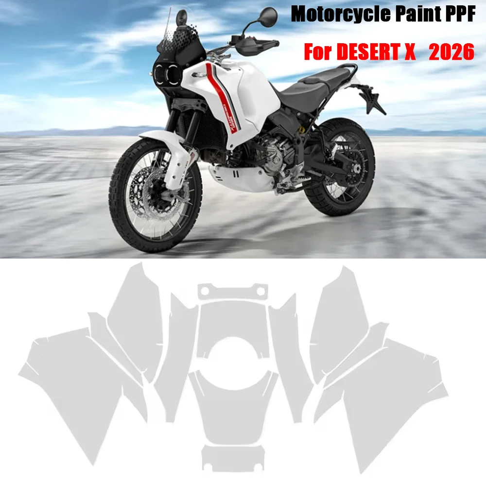 DESERTX 2026 Motorcycle Real Material TPU Anti-scratch Film Fuel Tank Protection For DUCATI DESERT X PPF Paint Protection Film